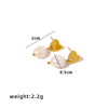 1 Pair Simple Style Classic Style Solid Color Plating Inlay 304 Stainless Steel Pearl 18K Gold Plated Drop Earrings