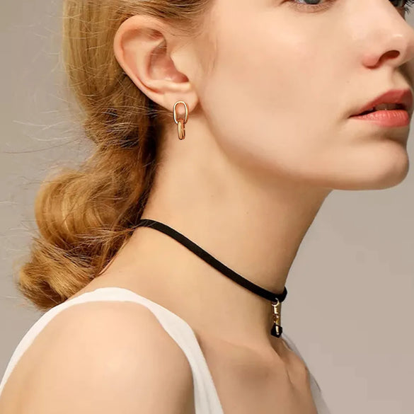 1 Pair Simple Style Classic Style Solid Color Plating 201 Stainless Steel Gold Plated Ear Studs