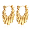 1 Pair Simple Style Classic Style Solid Color Plating Stainless Steel Gold Plated Earrings