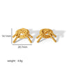 1 Pair Simple Style Classic Style Solid Color Polishing Plating 304 Stainless Steel 18K Gold Plated Ear Studs