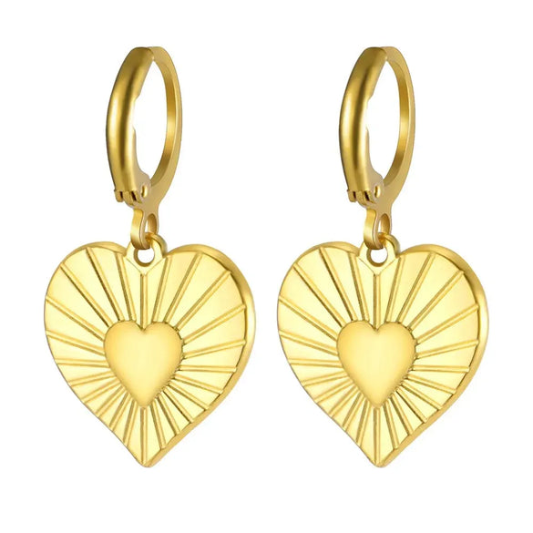 1 Pair Simple Style Classic Style Sun Starfish Shell Plating 304 Stainless Steel Drop Earrings