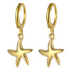 1 Pair Simple Style Classic Style Sun Starfish Shell Plating 304 Stainless Steel Drop Earrings