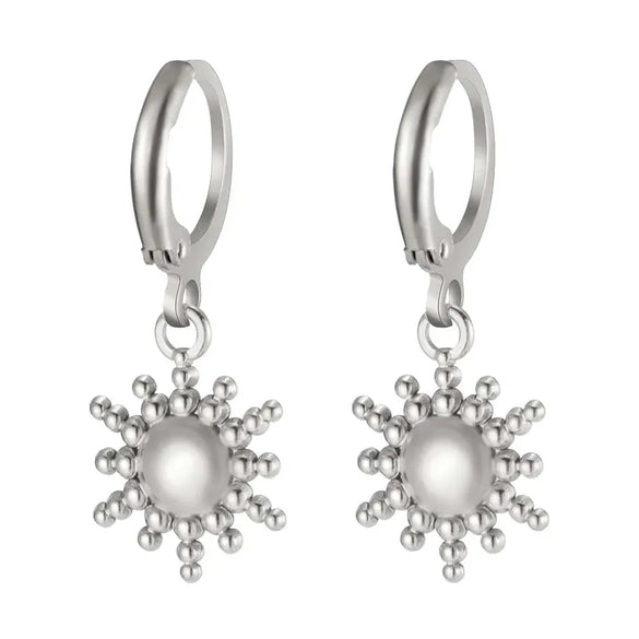 1 Pair Simple Style Classic Style Sun Starfish Shell Plating 304 Stainless Steel Drop Earrings