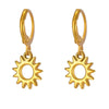 1 Pair Simple Style Classic Style Sun Starfish Shell Plating 304 Stainless Steel Drop Earrings