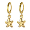 1 Pair Simple Style Classic Style Sun Starfish Shell Plating 304 Stainless Steel Drop Earrings