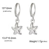 1 Pair Simple Style Classic Style Sun Starfish Shell Plating 304 Stainless Steel Drop Earrings