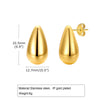 1 Pair Simple Style Classic Style Water Droplets Plating 201 Stainless Steel 18K Gold Plated Ear Studs