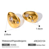 1 Pair Simple Style Classic Style Water Droplets Plating Inlay 316 Stainless Steel  Zircon 18K Gold Plated Ear Studs