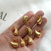 1 Pair Simple Style Classic Style Water Droplets Waves Plating 304 Stainless Steel 18K Gold Plated Ear Studs