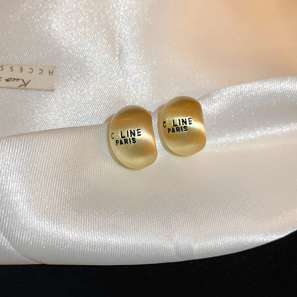 1 Pair Simple Style Commute C Shape Water Droplets Plating Alloy Earrings