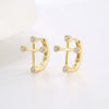 1 Pair Simple Style Commute Geometric Cross Plating Inlay Sterling Silver Zircon Earrings