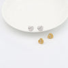 1 Pair Simple Style Commute Heart Shape Inlay 304 Stainless Steel Zircon 18K Gold Plated Ear Studs