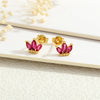 1 Pair Simple Style Commute Leaves Plating Inlay Copper Zircon 18K Gold Plated Ear Studs