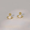 1 Pair Simple Style Commute Solid Color Plating Inlay Copper Pearl 18K Gold Plated Ear Studs