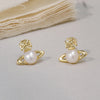 1 Pair Simple Style Commute Solid Color Plating Inlay Copper Pearl 18K Gold Plated Ear Studs
