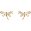 1 Pair Simple Style Dragonfly Sterling Silver Inlay Rhinestones Ear Studs