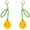 1 Pair Simple Style Flower Beaded Alloy Plastic Drop Earrings