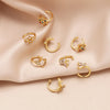 1 Pair Simple Style Flower Butterfly Snowflake Inlay Copper Zircon 18K Gold Plated Ear Cuffs