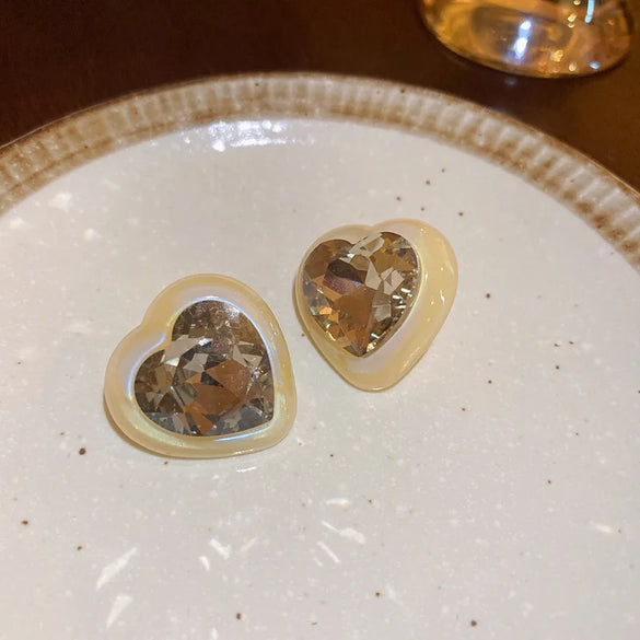 1 Pair Simple Style Flower Inlay Copper Pearl Ear Studs