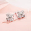 1 Pair Simple Style Flower Inlay Sterling Silver Rhinestones Ear Studs