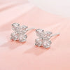 1 Pair Simple Style Flower Inlay Sterling Silver Rhinestones Ear Studs