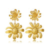 1 Pair Simple Style Flower Plating 304 Stainless Steel 18K Gold Plated Drop Earrings