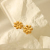 1 Pair Simple Style Flower Plating Titanium Steel Ear Studs