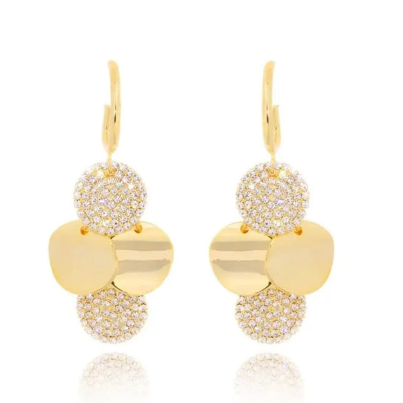 1 Pair Simple Style Geometric Alloy Rhinestones Drop Earrings