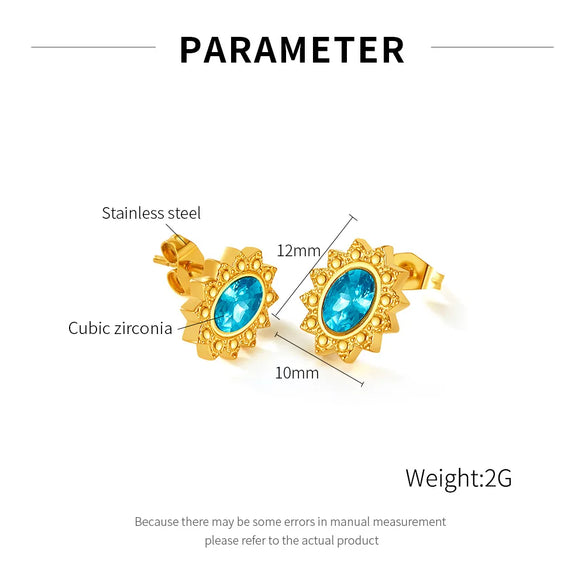 1 Pair Simple Style Geometric Oval Plating Inlay 304 Stainless Steel Zircon Ear Studs