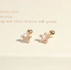 1 Pair Simple Style Geometric Plating Copper Zircon Ear Studs