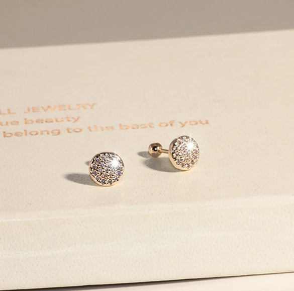 1 Pair Simple Style Geometric Plating Copper Zircon Ear Studs