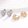 1 Pair Simple Style Geometric Plating Hollow Out Inlay Copper Zircon K Gold Plated Rhodium Plated Earrings