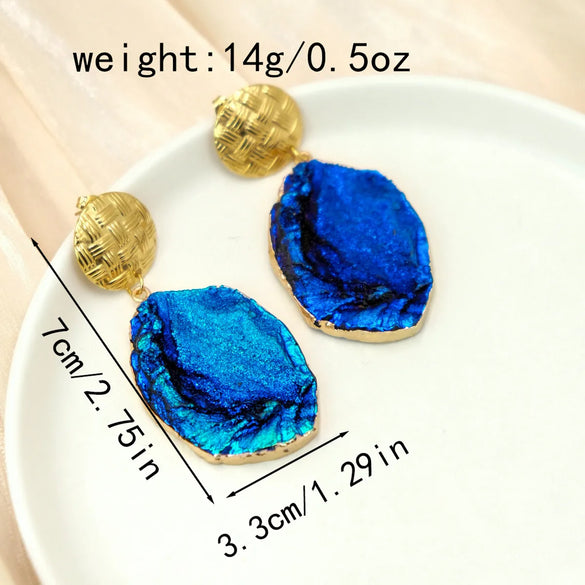 1 Pair Simple Style Geometric Solid Color 304 Stainless Steel Drop Earrings