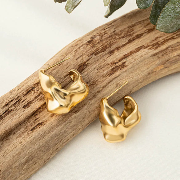 1 Pair Simple Style Geometric Solid Color Plating 304 Stainless Steel Titanium Steel 18K Gold Plated Ear Studs