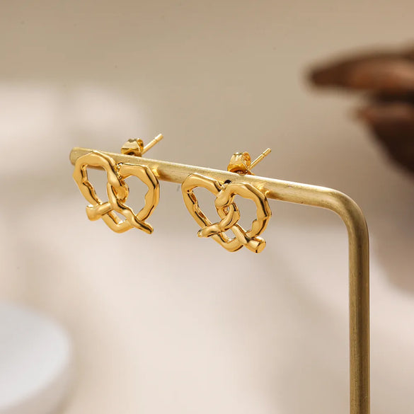 1 Pair Simple Style Heart Shape 304 Stainless Steel Ear Studs