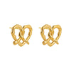 1 Pair Simple Style Heart Shape 304 Stainless Steel Ear Studs