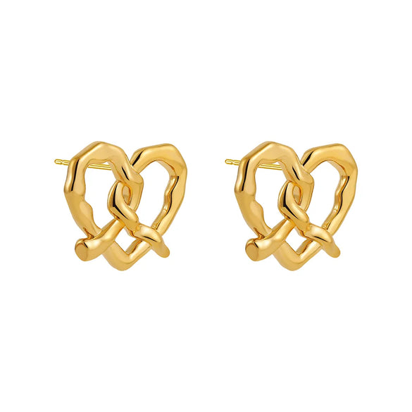 1 Pair Simple Style Heart Shape 304 Stainless Steel Ear Studs