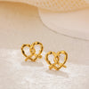 1 Pair Simple Style Heart Shape 304 Stainless Steel Ear Studs