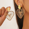 1 Pair Simple Style Heart Shape Alloy Drop Earrings