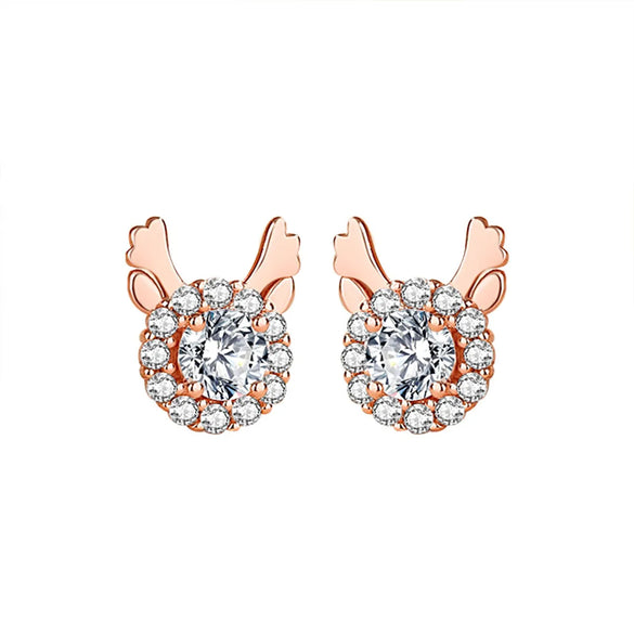 1 Pair Simple Style Heart Shape Flower Inlay Sterling Silver Zircon Ear Studs