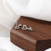 1 Pair Simple Style Heart Shape Key Inlay Sterling Silver Zircon Ear Studs