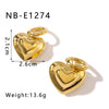 1 Pair Simple Style Heart Shape Plating 304 Stainless Steel 18K Gold Plated Drop Earrings