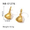 1 Pair Simple Style Heart Shape Plating 304 Stainless Steel 18K Gold Plated Drop Earrings
