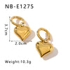1 Pair Simple Style Heart Shape Plating 304 Stainless Steel 18K Gold Plated Drop Earrings