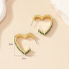 1 Pair Simple Style Heart Shape Plating Inlay Alloy Glass Gold Plated Ear Studs