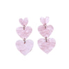 1 Pair Simple Style Heart Shape Printing Arylic Drop Earrings