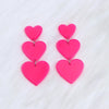 1 Pair Simple Style Heart Shape Printing Arylic Drop Earrings