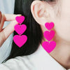 1 Pair Simple Style Heart Shape Printing Arylic Drop Earrings