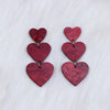1 Pair Simple Style Heart Shape Printing Arylic Drop Earrings