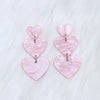1 Pair Simple Style Heart Shape Printing Arylic Drop Earrings